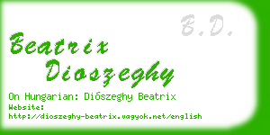 beatrix dioszeghy business card